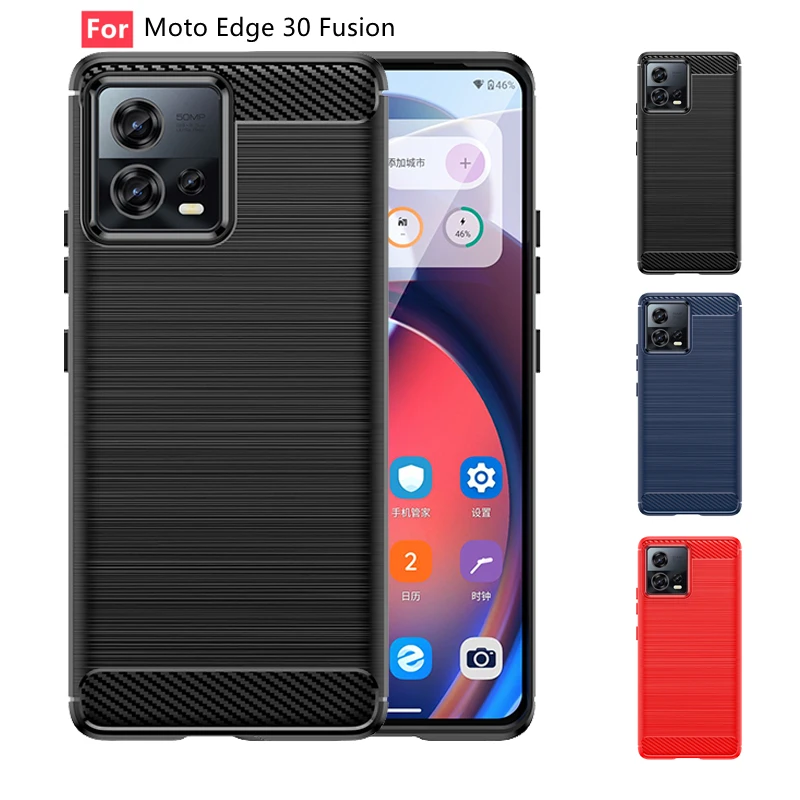 Per Moto Edge 30 Fusion Case Cover Motorola Moto Edge 30 Fusion Capas Custodia Morbida In Tpu In Fibra Di Carbonio Moto Edge 30 Fusion Fundas