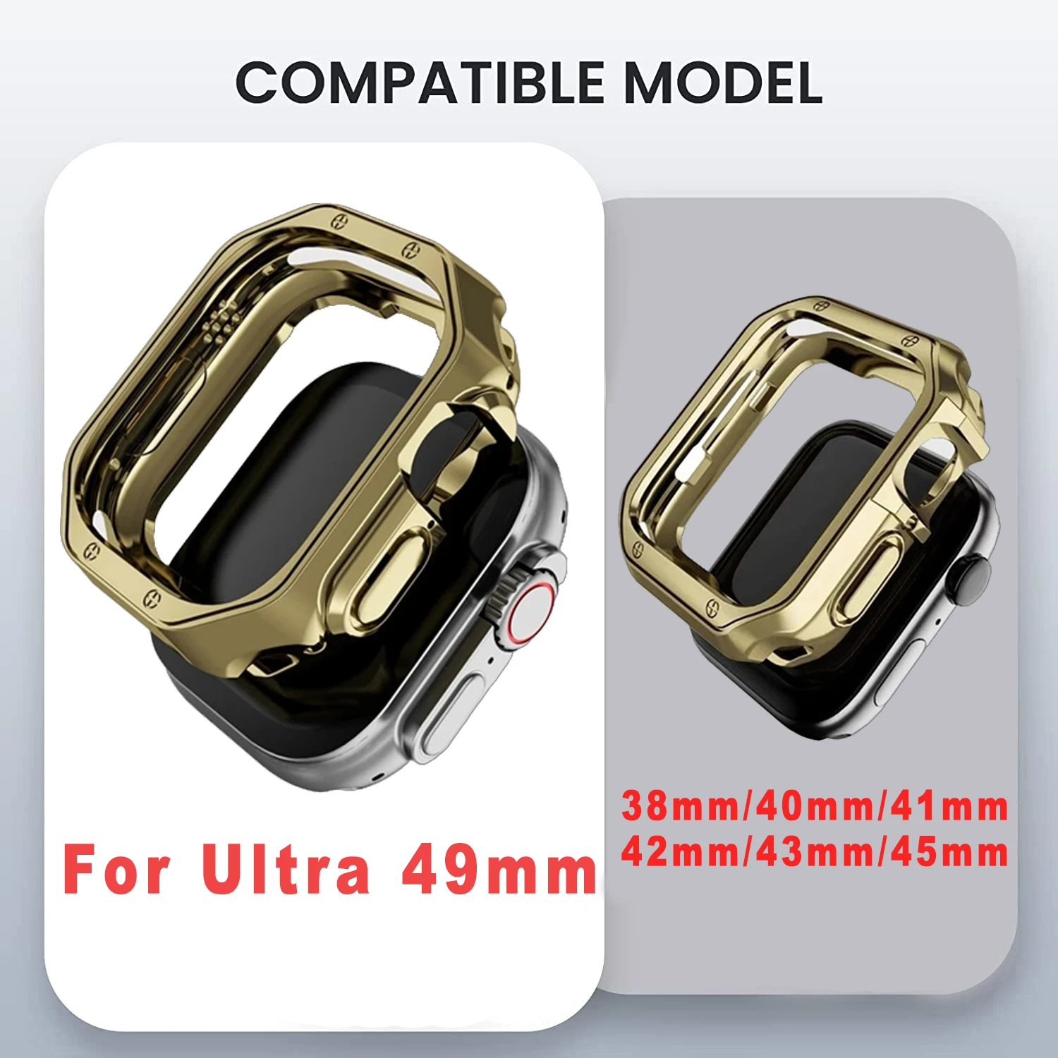 Kit Di Modifica Cinturino In Acciaio Inossidabile Per Apple Watch – Adattatore Metallo 45/44/41 Mm Per Serie 8,7,6,SE,5,4,3,2,1