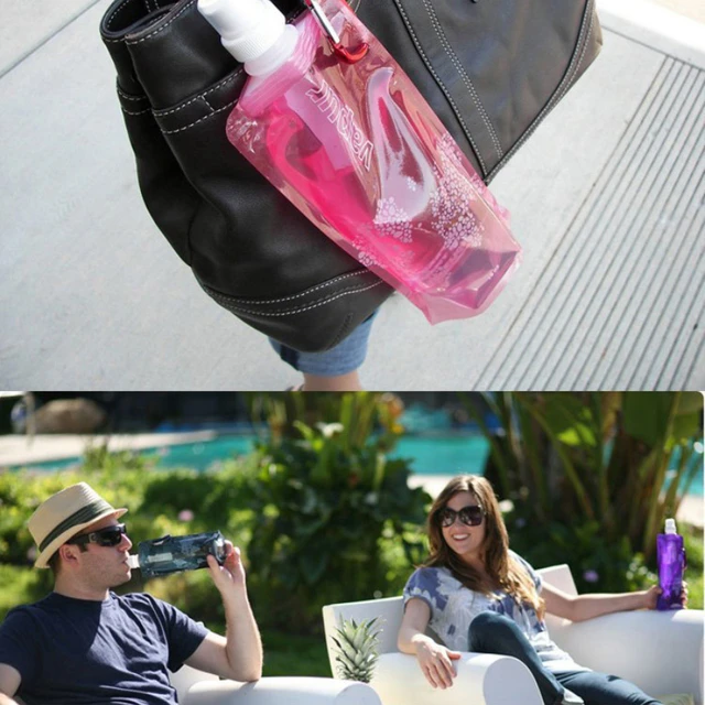 Portable Ultralight Foldable Silicone Folding Water Bottle Water Bag Outdoor Sport Supplies Hiking Camping Soft Flask Water Bag 2
