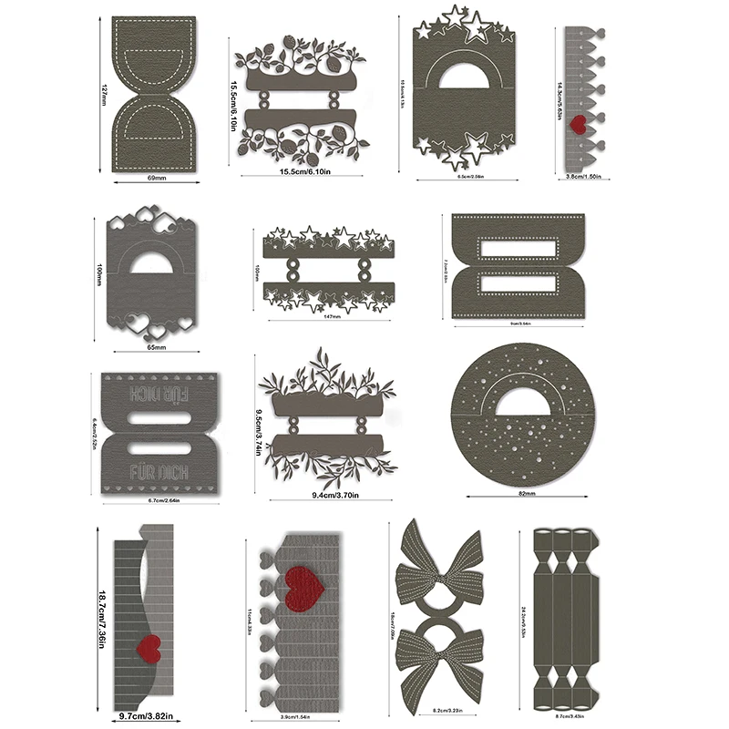 2023 새로운 도착 핸들 가방 Bowknot 금속 절단 다이 스크랩북 카드 만들기..