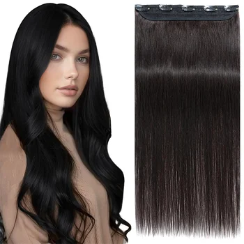 Straight Clip in Hair Extension Human Hair Clip in One Piece Brazilian Remy Hair Women Natural Seamless Extension Hair Clip 613