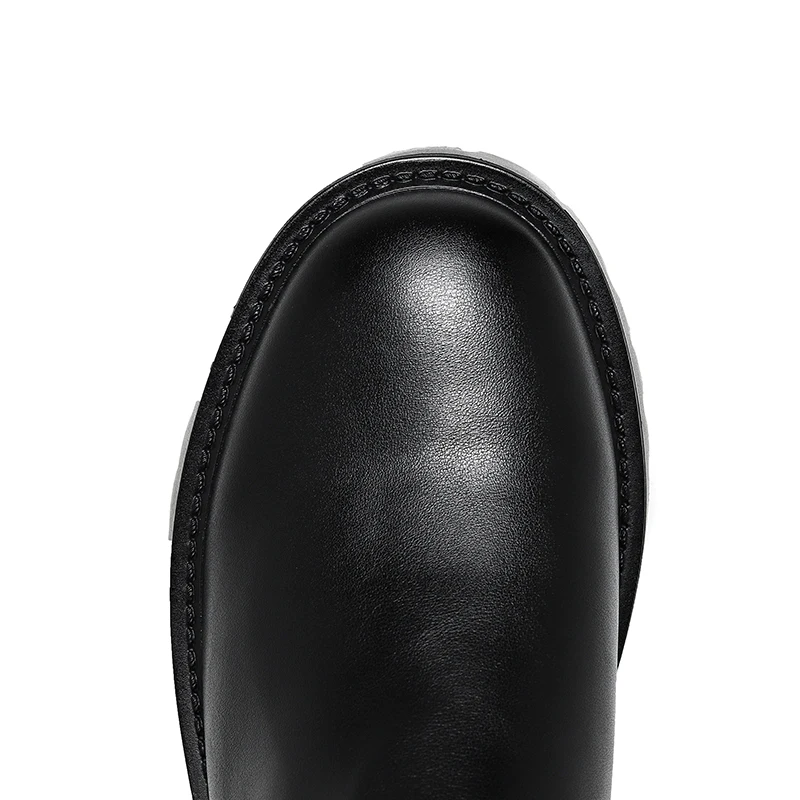 Winter Platform Chelsea Boots Men Ankle Shoes British Style Fashion Botas Chelsea Hombre Black Plush Microfiber Leather men chelsea boots,men leather shoes