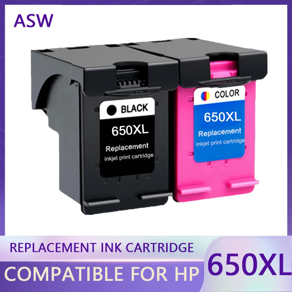 

ASW Compatible for 650XL Ink Cartridge Replace HP650XL for hp650 hp 650 xl Deskjet 1015 1515 2515 2545 2645 3515 4645 Printer