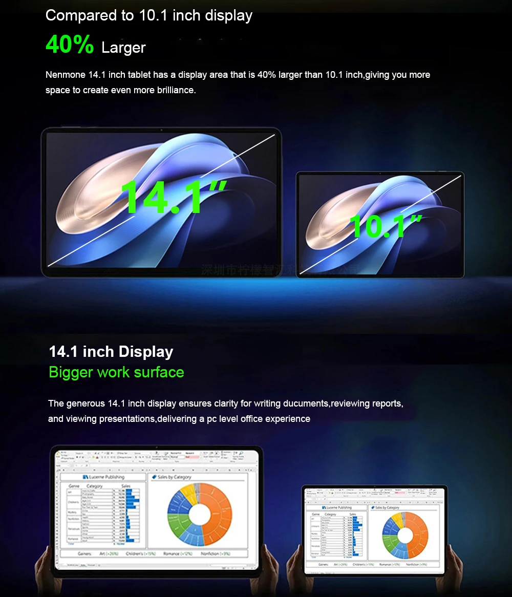 글로벌 버전 미개봉 14.1인치 태블릿 14인치 안드로이드 14 12GB+256GB 1920*1080 4G 전화 통화 14인치 태블릿 5G 와이파이 10000mAh