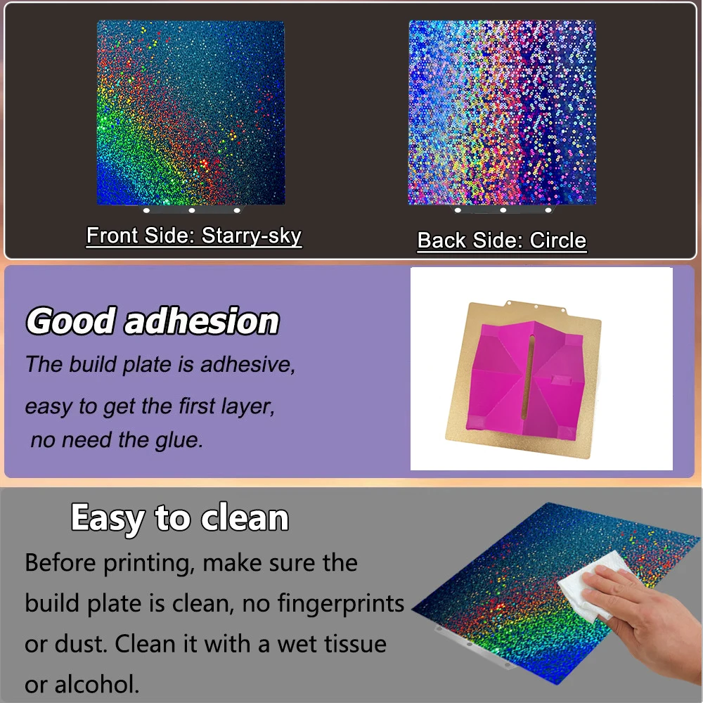Enhanced Double-Sided Flexible 3D Printer Build Plate - PEO PET PEI Coating
