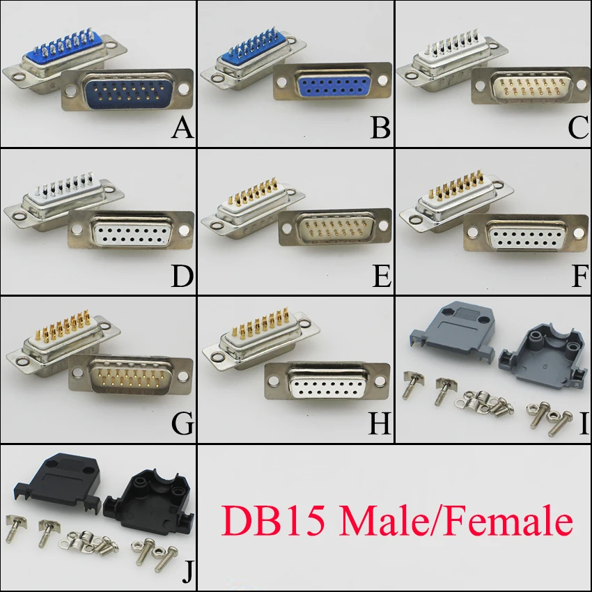 DB15 15pin 2 ROW MALE to Female male serial port CONNECTOR D Sub COM