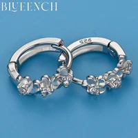 BLUEENCH D VVS1 Moissanite Camellia Flower Earring Original 925 Sterling Silver Plated 18k White Gold with GRA Earring for Women