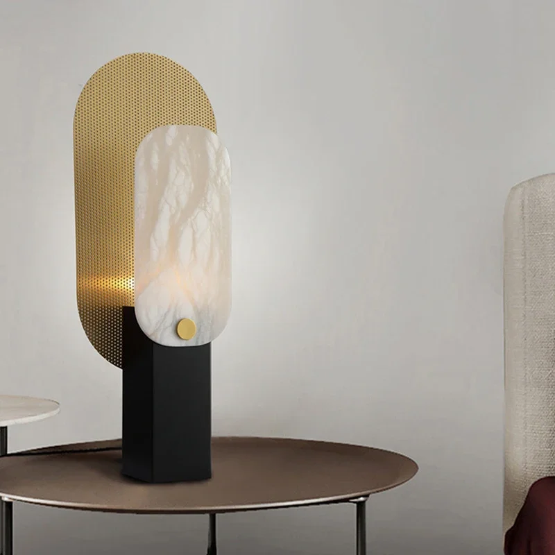 ALBERT Nordic Marble Table Lamp Luxury Modern Art Family Iiving Room Bedroom LED Creativity Decorative Desk Light 3