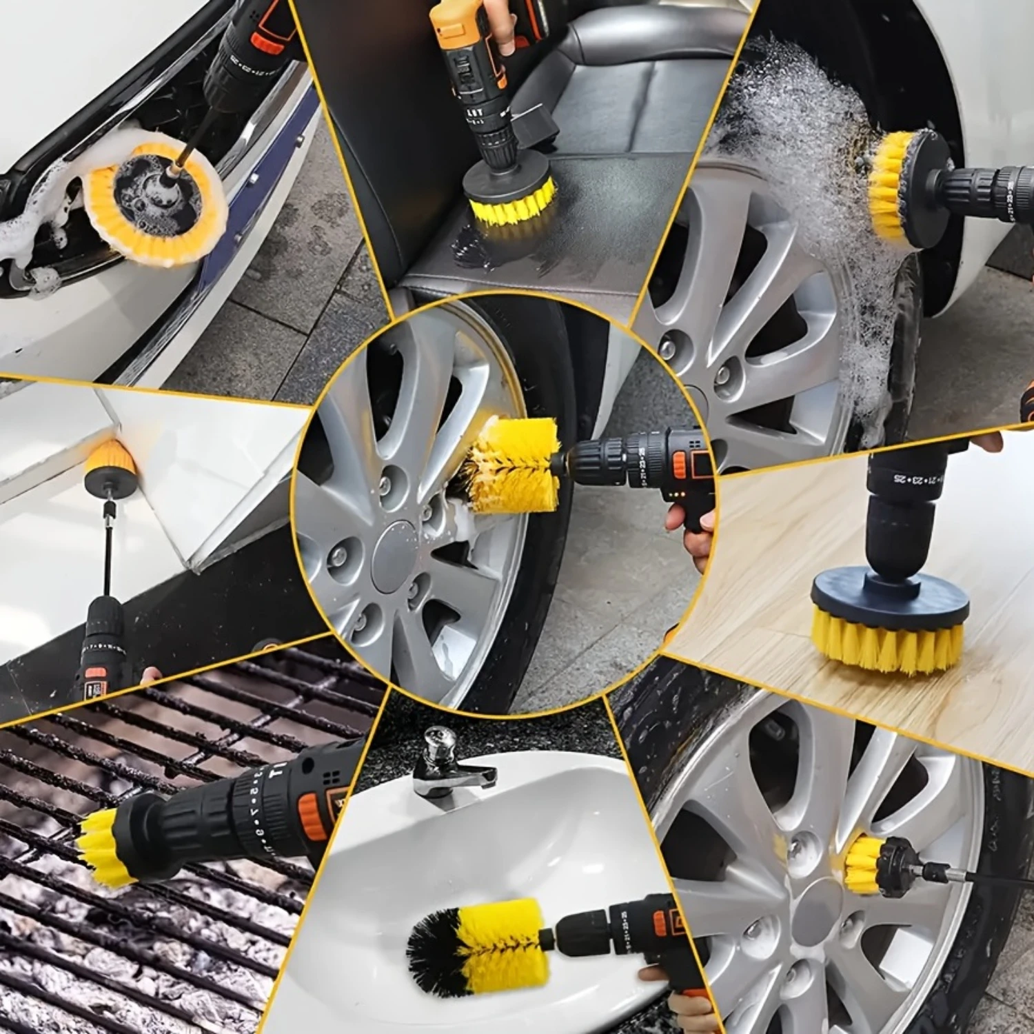 7 Piece Power Scrubber Drill Brush Cleaning Set