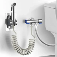 Handheld Bidet Sprayer Set 304 Stainless Steel Spray Gun Shower Handheld Toilet Bidet Faucet Sprayer Shower Nozzle Self Cleaning 1
