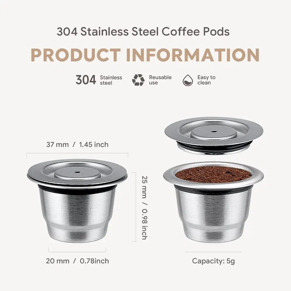 Capsule à Café Réutilisable Inox - Compatible Nescafé Et Autres Marques, écologique