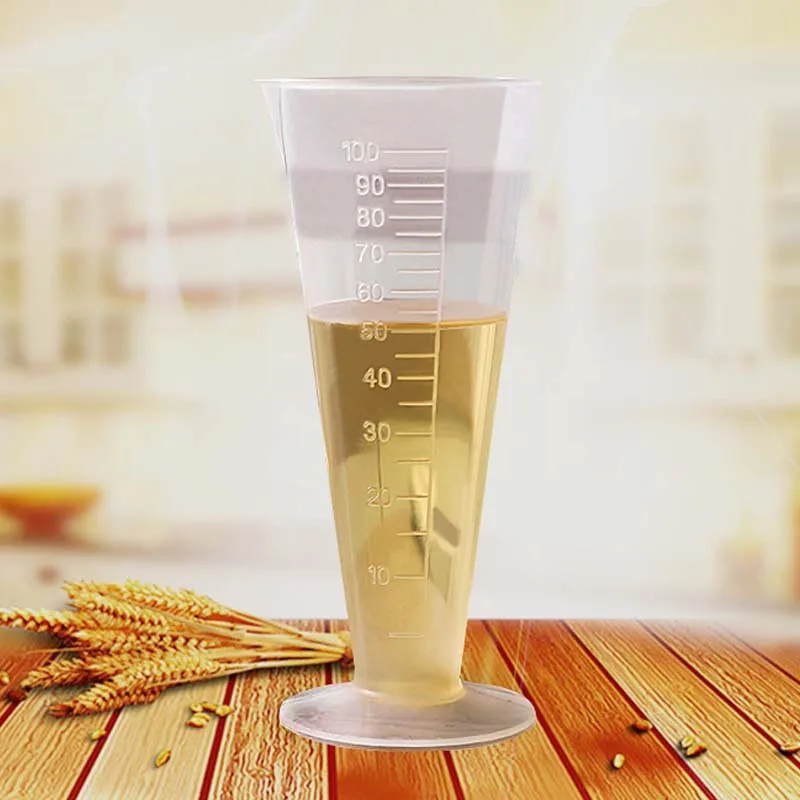 1 Piece Experimental Equipment Container 100ML Triangle Measuring Cup Scale Tapered Measuring Cup Transparent Plastic plastic measuring cylinder