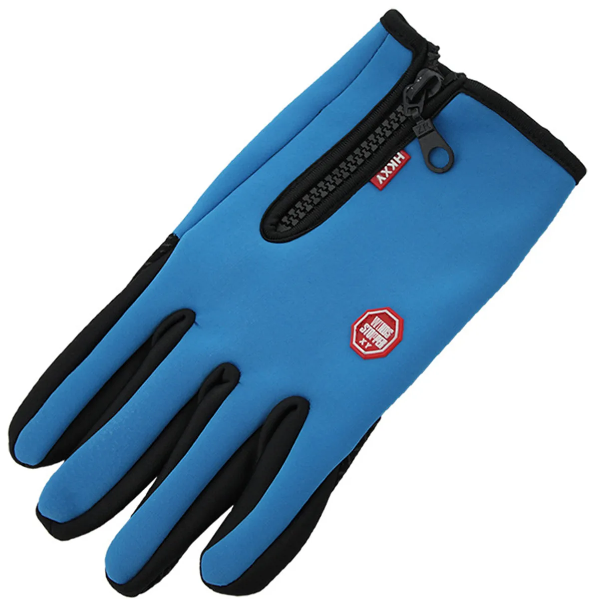 Winter Plush Warm Zipper Cycling Bike Gloves Riding Motorcycle Gloves Touch Screen Anti-Slip Full Finger Bicycle Sports Gloves 6