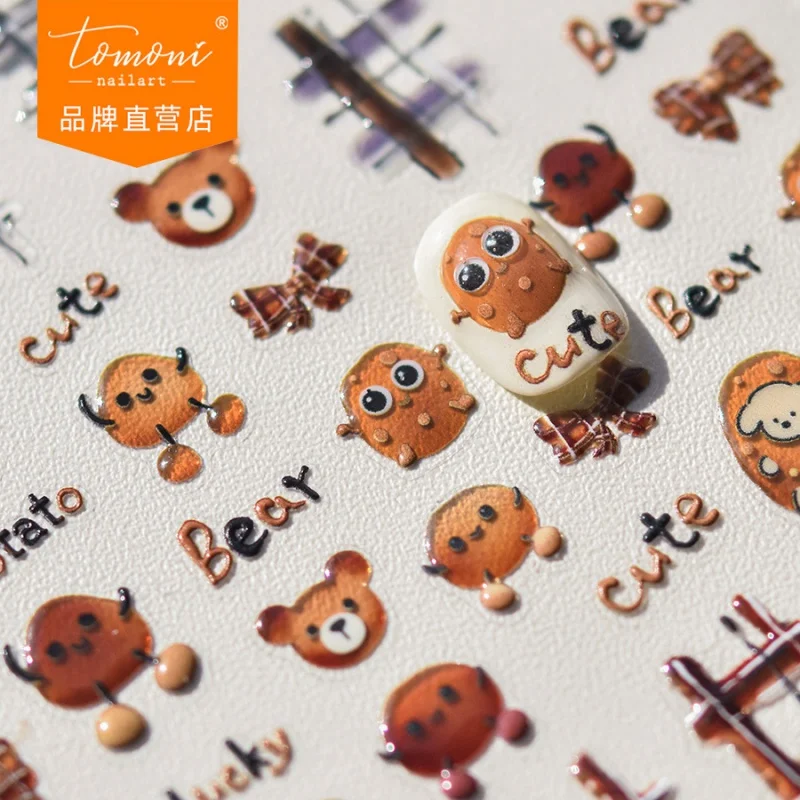 

Tomoni Jelly Nail Stickers Popular Cute Nail Sticker Factory Wholesale Japanese Style Potato Bear 3531