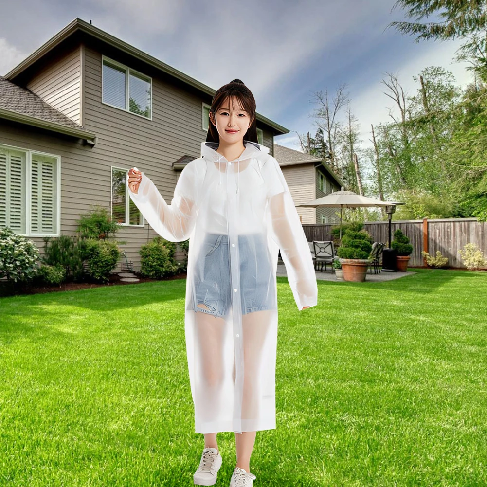 10Pcs Rain Ponchos with Drawstring Hood Emergency Raincoat Windproof Outdoor Rain Wear Portable Rain Coat for Outdoor Sport