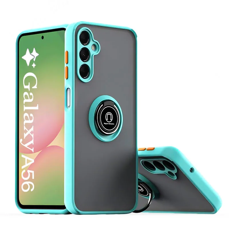 Matte Finish Phone Case with Magnetic Ring Holder and Enhanced Protection