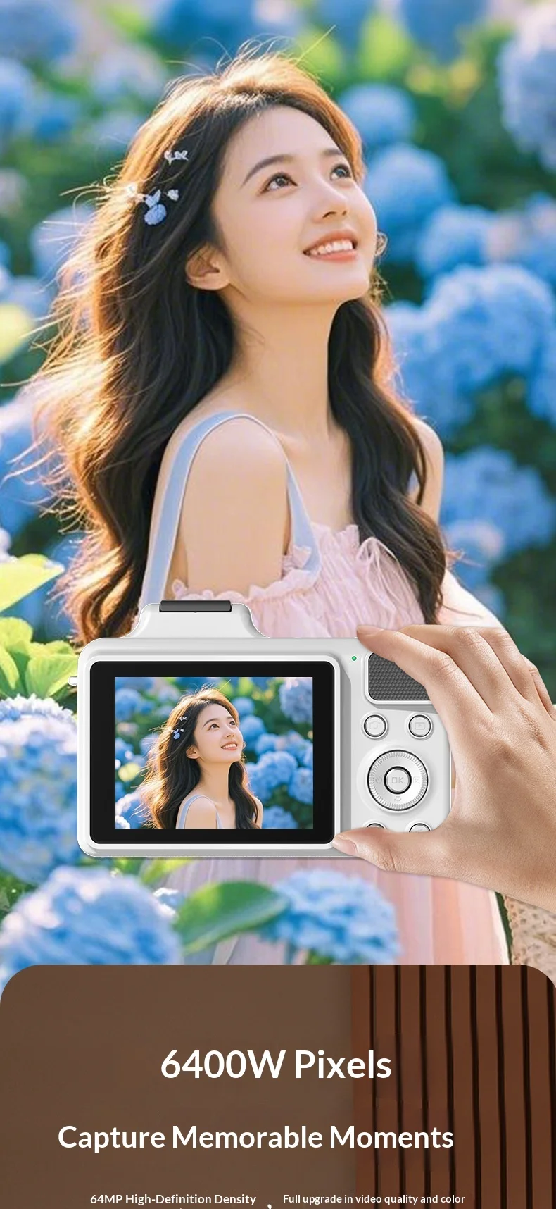 Camer 5K HD DSLR Digital Camera 64MP CCD With 16X Optical Zoom Lens AF Auto Focus Portable Video Recorder For Students Beginners