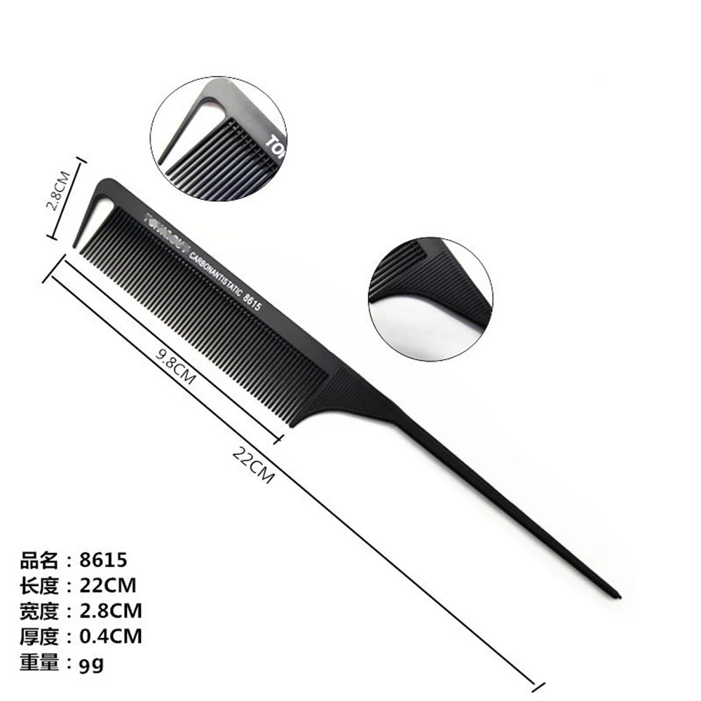 Hairdressing Carbon Comb Hairstylist Hair Cutting Comb Tail Comb Professional Barber Accessories Teasing Combs For Hairdresser 3
