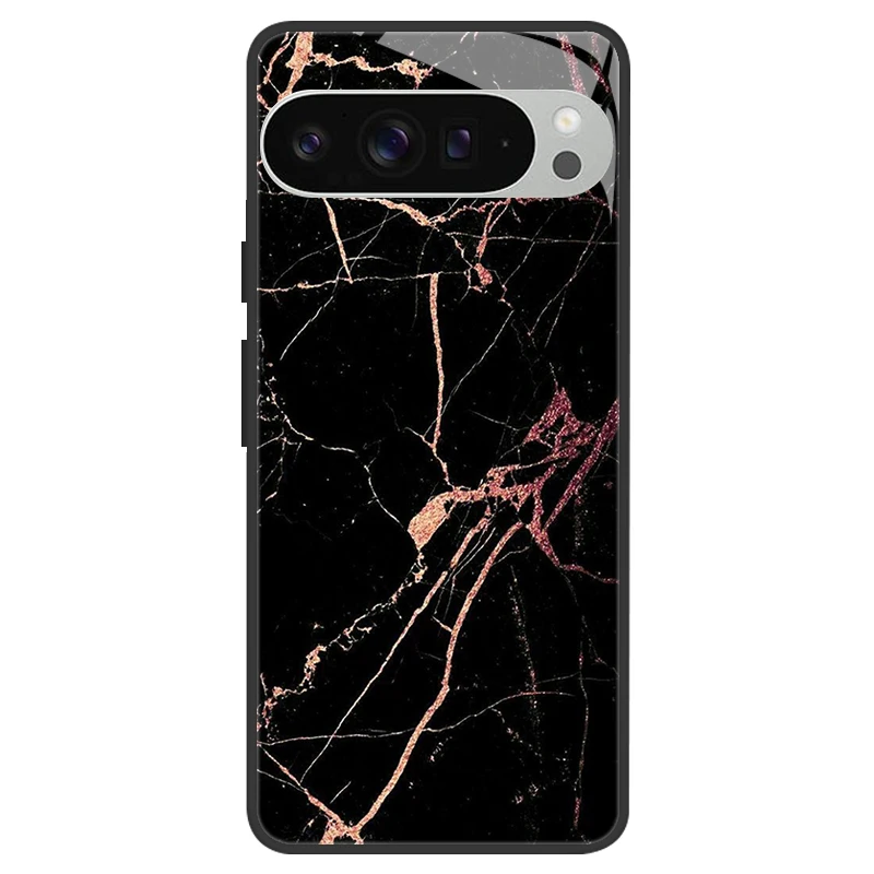 Silicone Bumper Hard Shell Phone Case with Tempered Glass Back Cover