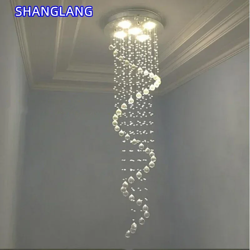 Modern Led Chandeliers Light Fixture For Staircase Stair Lights Luxury Hotel Villa Vanity Bedroom Hanging Lamp 5