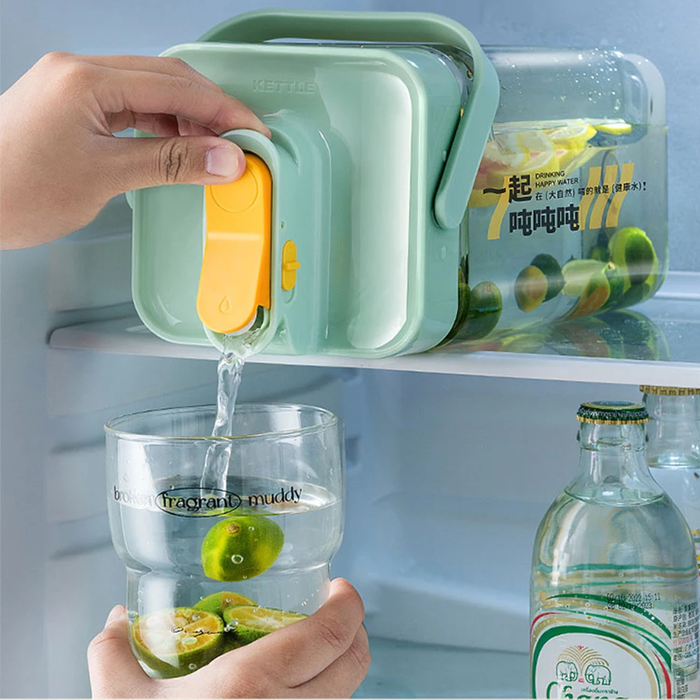 Bollitore Freddo 3,5L Con Rubinetto, Dispenser Per Bevande Per Frigorifero, In PP Alimentare, 25x11x18 Cm