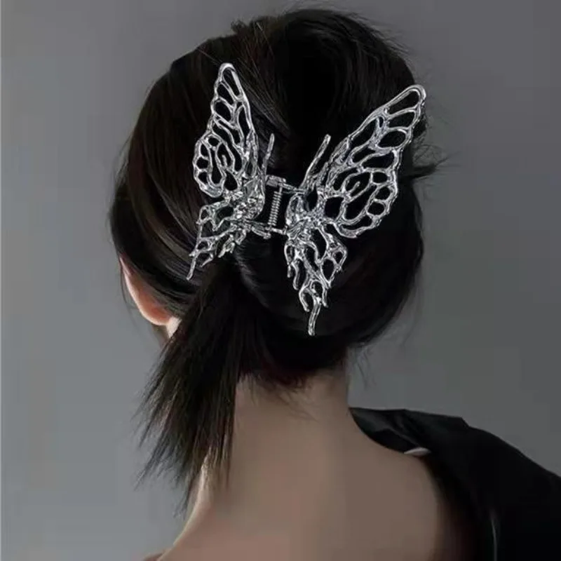 

Korean Metal Liquid Butterfly Hair Clip For Women Girl Back Head Grab Clip Hairpin Geometric Headband Hair Accessories Wholesale