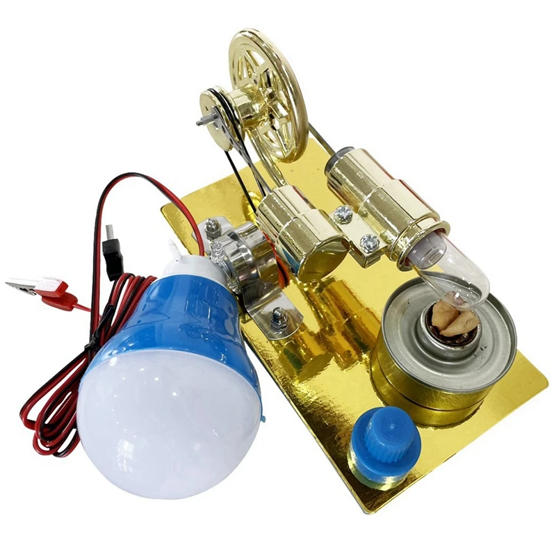 

1 PCS Steam Power Physics Popular Science Small Production Invention Experiment Education Tool Metal Gold