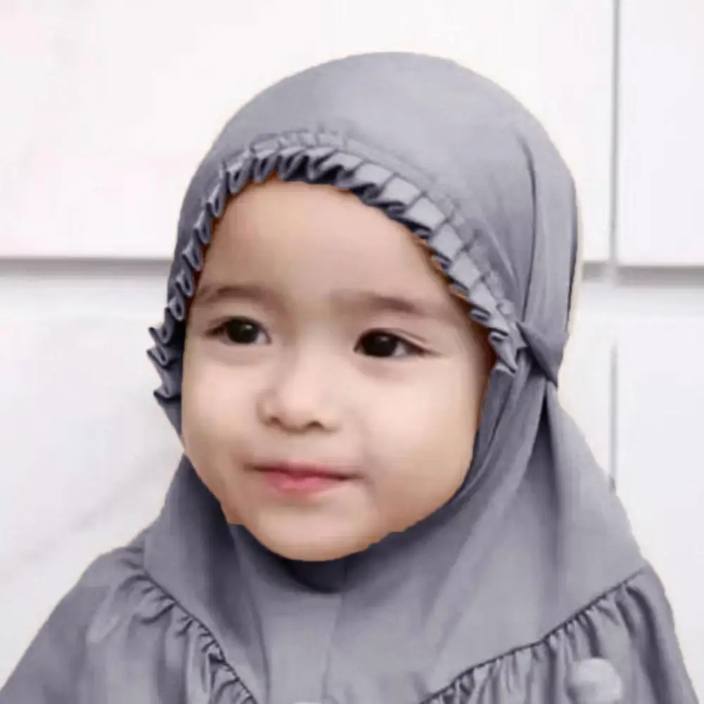 Beautiful Headscarf Fit 3-6 Years Old Girls Cute Hijab Baby Caps Cute Hijab Head Scarf Baby Muslim Shawl Turban Caps