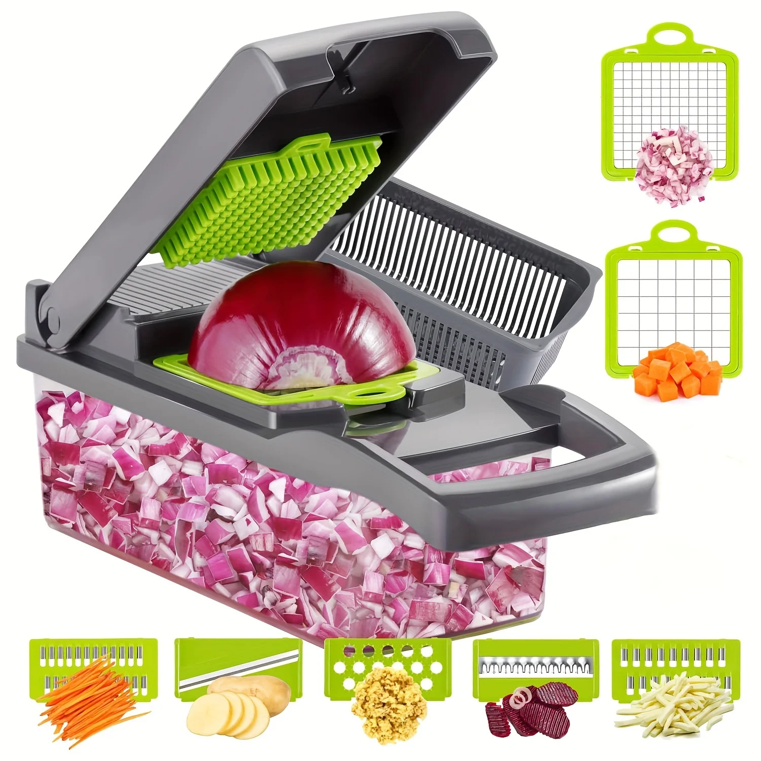 14/16 in 1 Multifunctional Vegetable Chopper Onion Chopper Handle Food Grate Food Kitchen Vegetable Slicer Dicer Cut