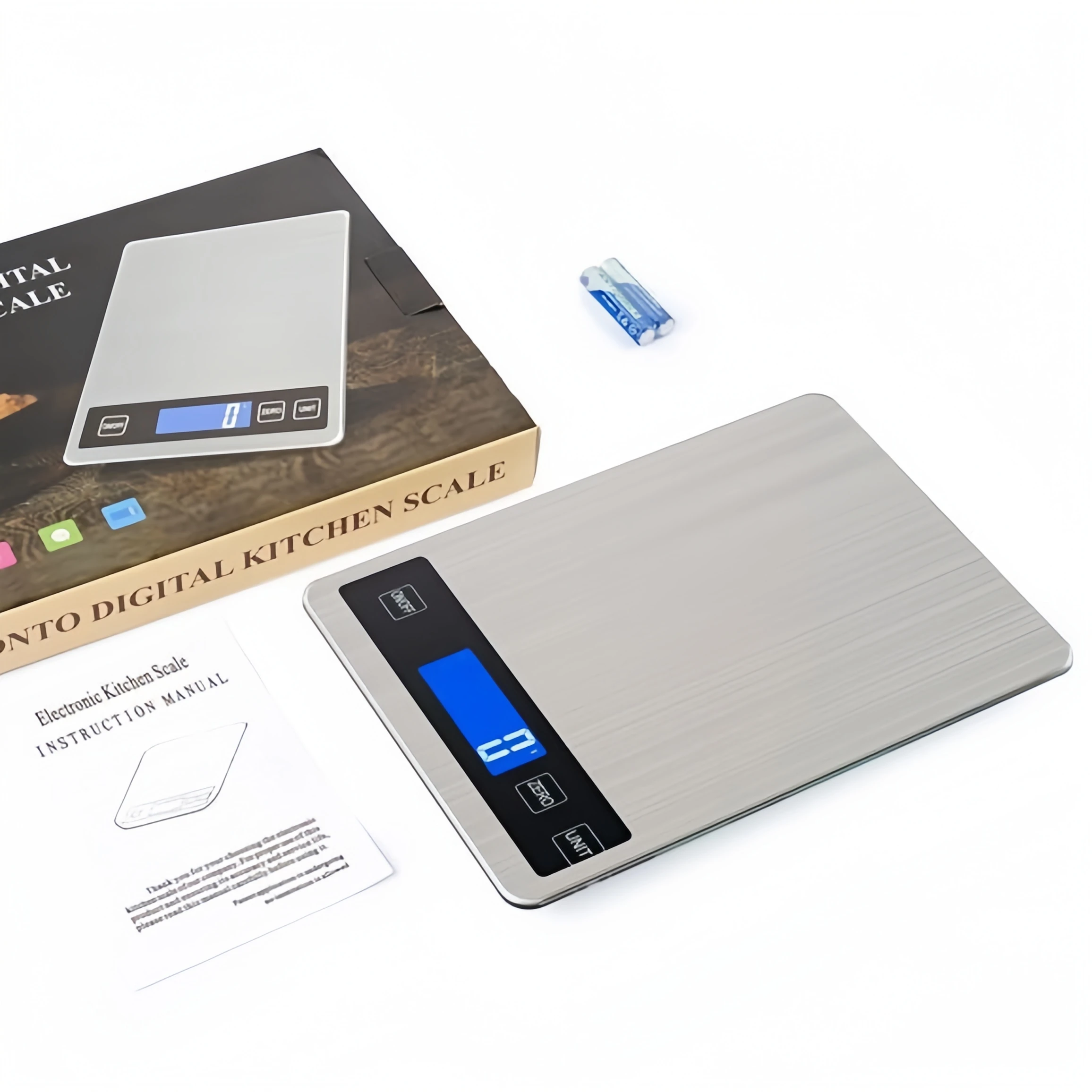 스테인레스 스틸 주방 체중계, 그레이트 푸드 체중계, 디지털 디스플레이 쇼 무게추, G/KG/LB 단위, 케이크 베이킹용 OZ/ML/FL.OZ