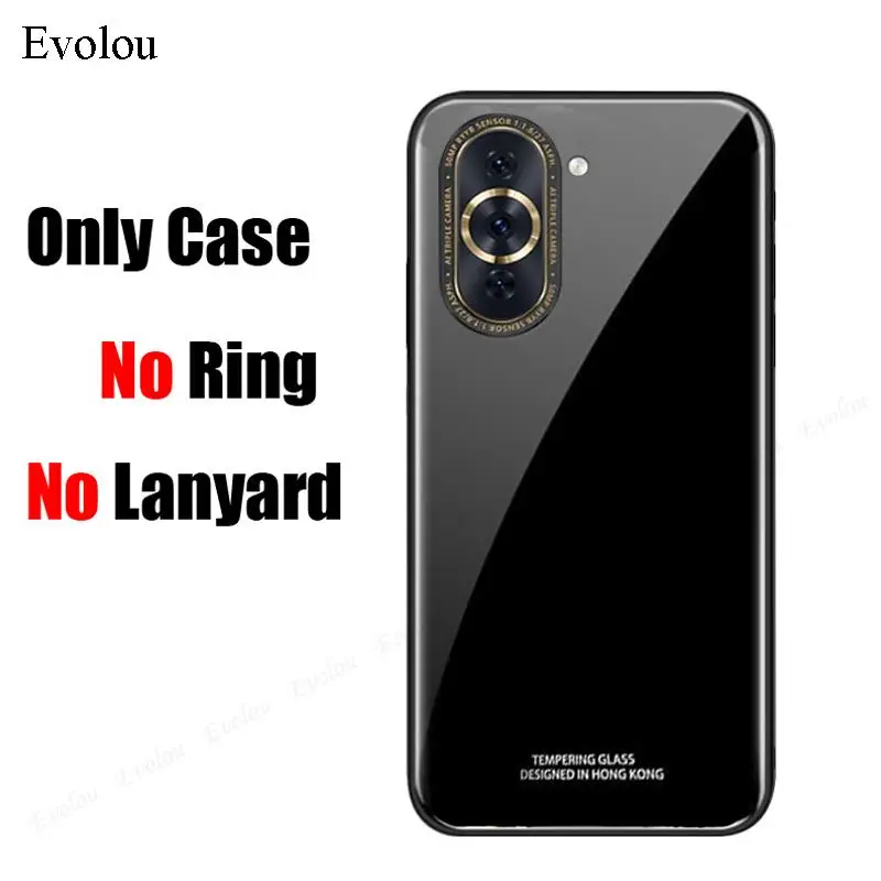 Premium Magnetic Ring Stand Shockproof Phone Case with Tempered Glass & Lanyard - Universal Fit