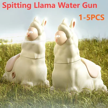 1-5PCS Alpaca Interactive Water Sprayer Leak-Proof Handheld Spits Water Gun Cute Press Water-Sprinkling Toy for Summer Backyard 1