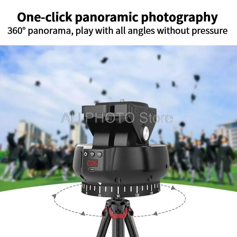 ZIFON YT-1200 Auto Motorized Rotating Panoramic Head Remote Control Pan Tilt Video Tripod Head Stabilizer For Smartphone Cameras