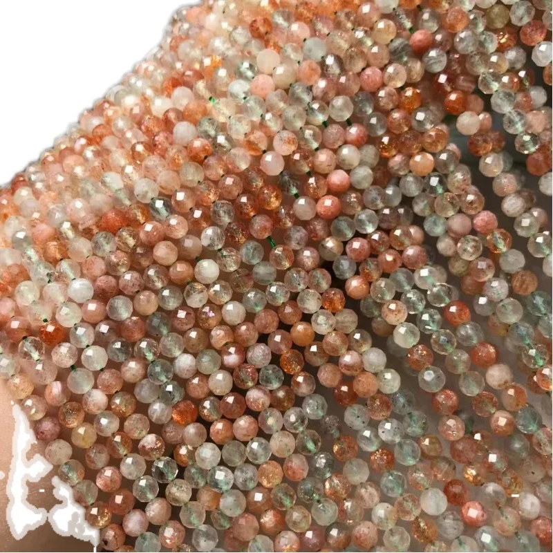 루즈 비즈 아르샤 크리스탈 골드 선스톤 라운드면 처리된 4.5mm, DIY 쥬얼리..