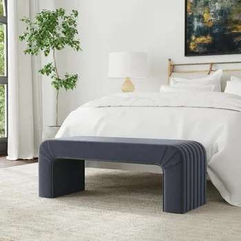 Modern Arch Channel Bedroom Bench Ottoman, 48 1