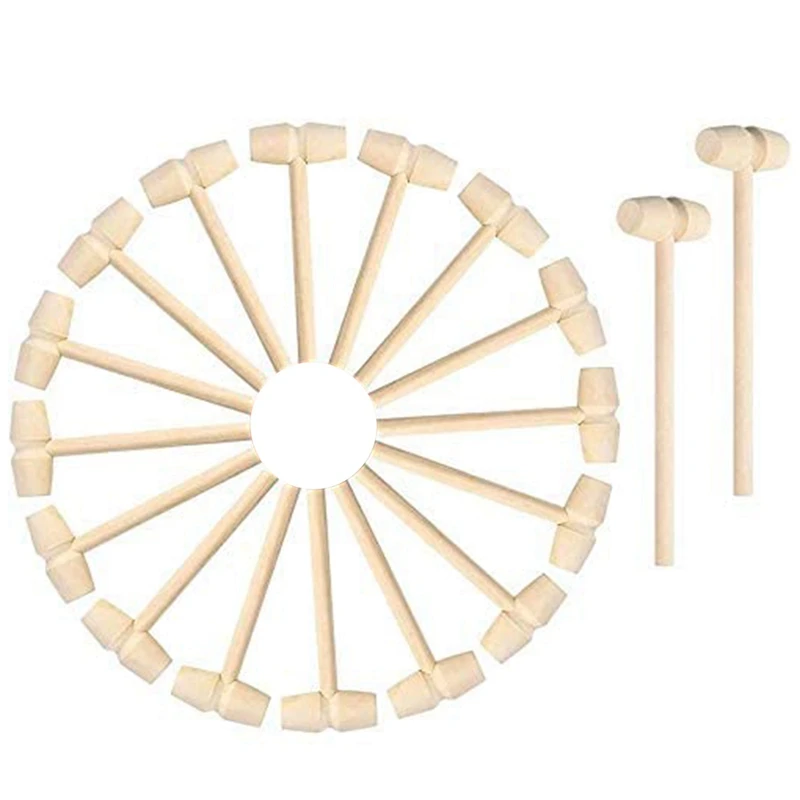 

22 Pieces Mini Wooden Hammers Mallet Pounding Toy Educational Toy For Boys Girls, Breakable Chocolate Heart Tool