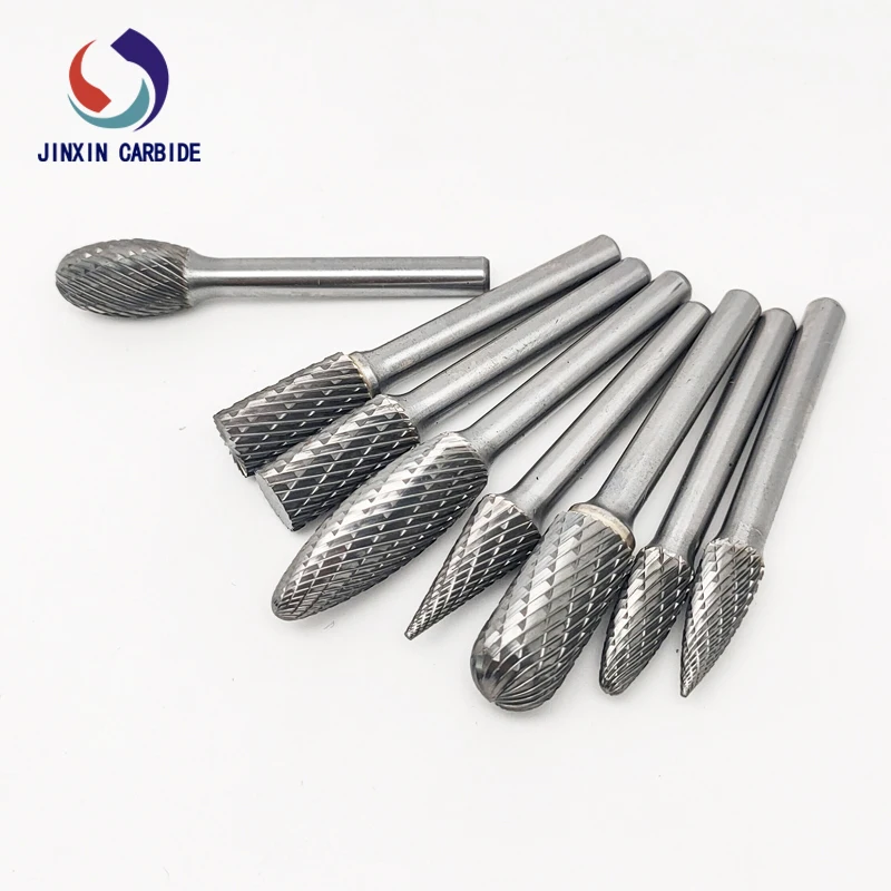 8pcs Factory Directly Rotary Tool Tungsten Carbide Cutter Shank 6mm 1/4'' inch Double-cut Rotary Files For Grinding Wood 4