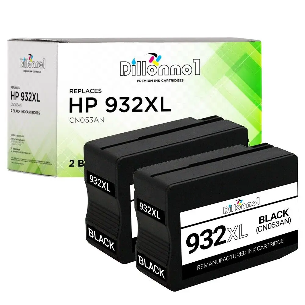 

2 упаковки черных картриджей HP932XL (CN053A) для HP Officejet 7110 7610 шириной для