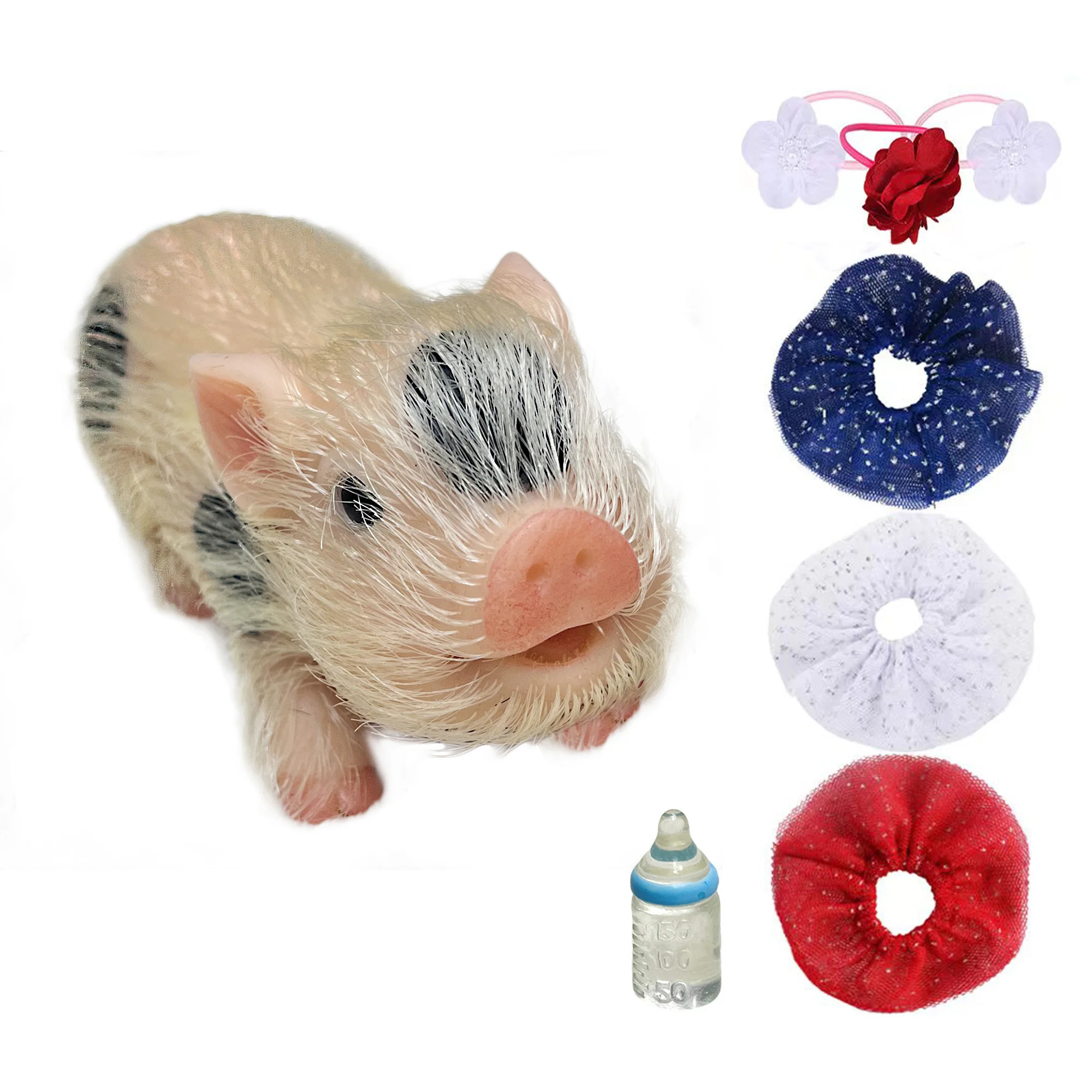 

Attyi 5 inch Whole Body Soft Silicone Piglet Lifelike Reborn Animals Toys Silicone Piggy Doll Kids Toys