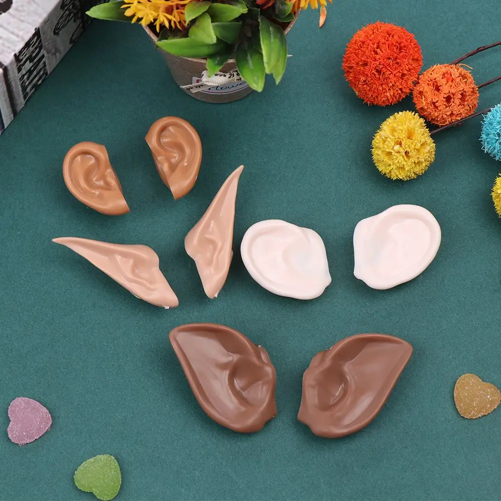1 Paar Puppe 1/6 Elf und menschliches Plastik ohr weiß natürliche Bräune dunkle und super dunkle Haut für 30cm Blyth Puppe DIY Zubehör Geschenk – Detail 8