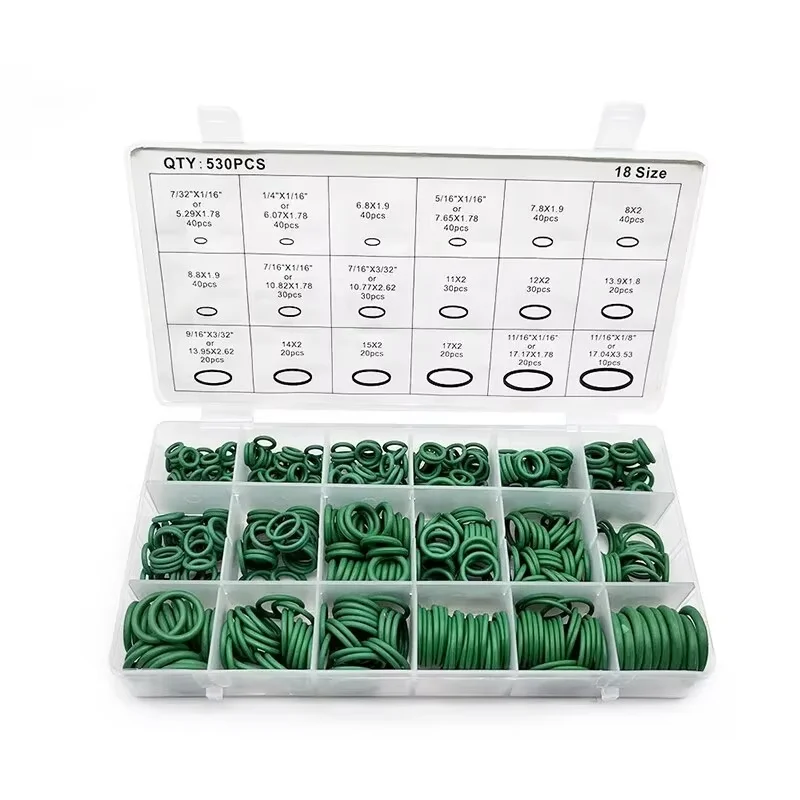 530Pcs O-Type Sealing Rubber Ring Automotive Air-Conditioning Compression Confidential Seal Maintenance Rubber Accessories