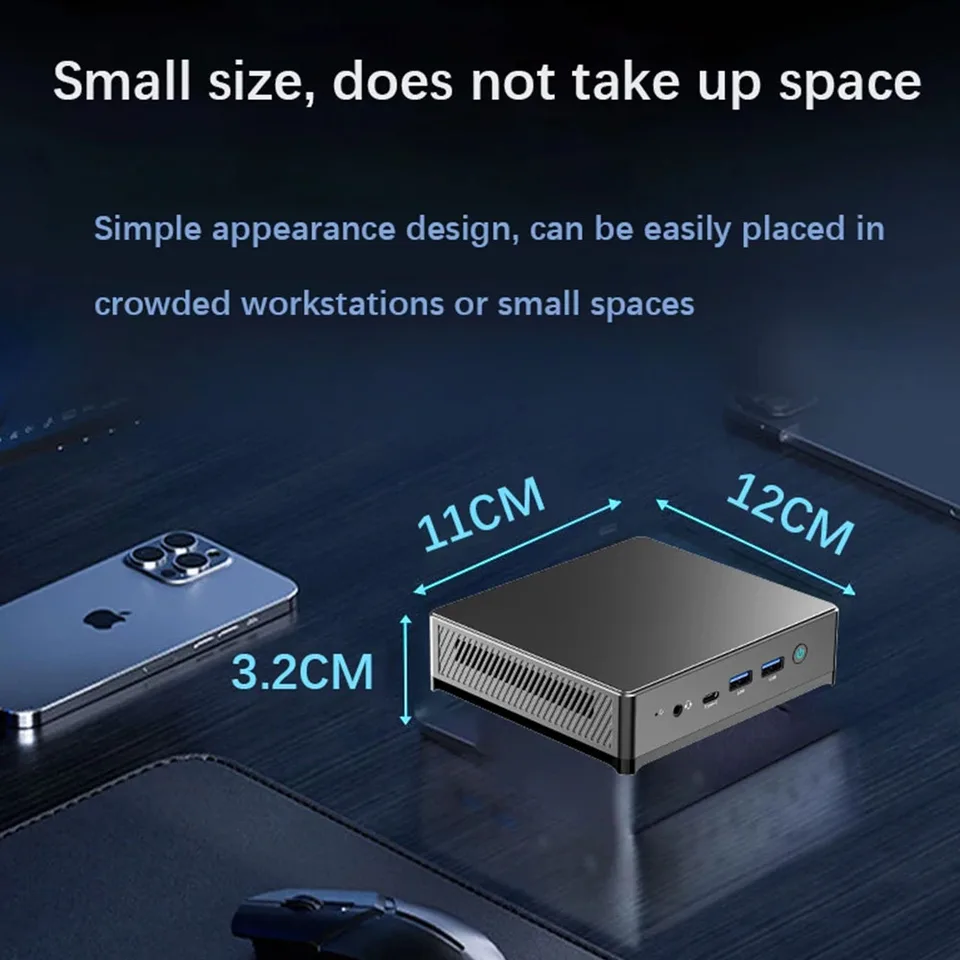 F001 Mini PC Intel N95 Max 32GB DDR4 RAM 1TB NVMe Wall-mountable