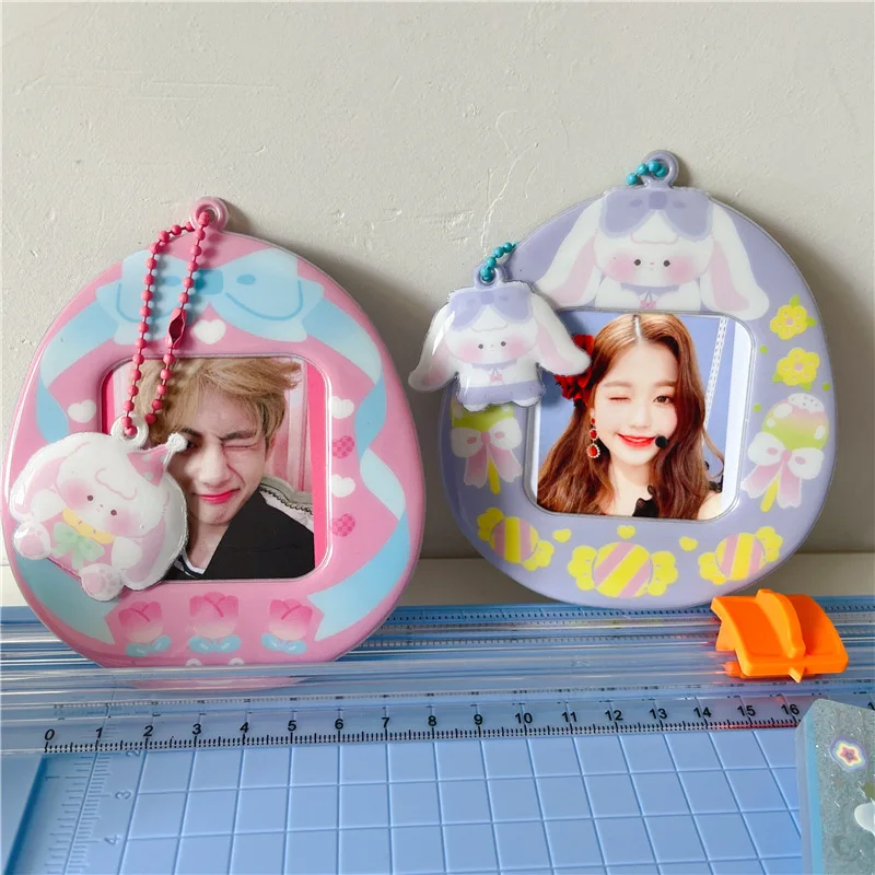 

Держатель Kawaii Rabbit Kpop для фотокарт, подвеска для хранения фото, для студентов, автобусов, протектор для кредитных карт, школьные принадлежности