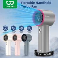 Mini Fan Rechargeable Strong Wind 100 Gear Wind Speed Electric Fan Digital Display Adjustable Turbo Portable Outdoor Handheld 1