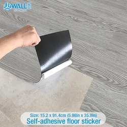 3D Self-Adhesive Wood Grain Floor Wallpaper Modern PVC Floor Wall Sticker Waterproof for Living Room Toilet Kitchen Home Decor