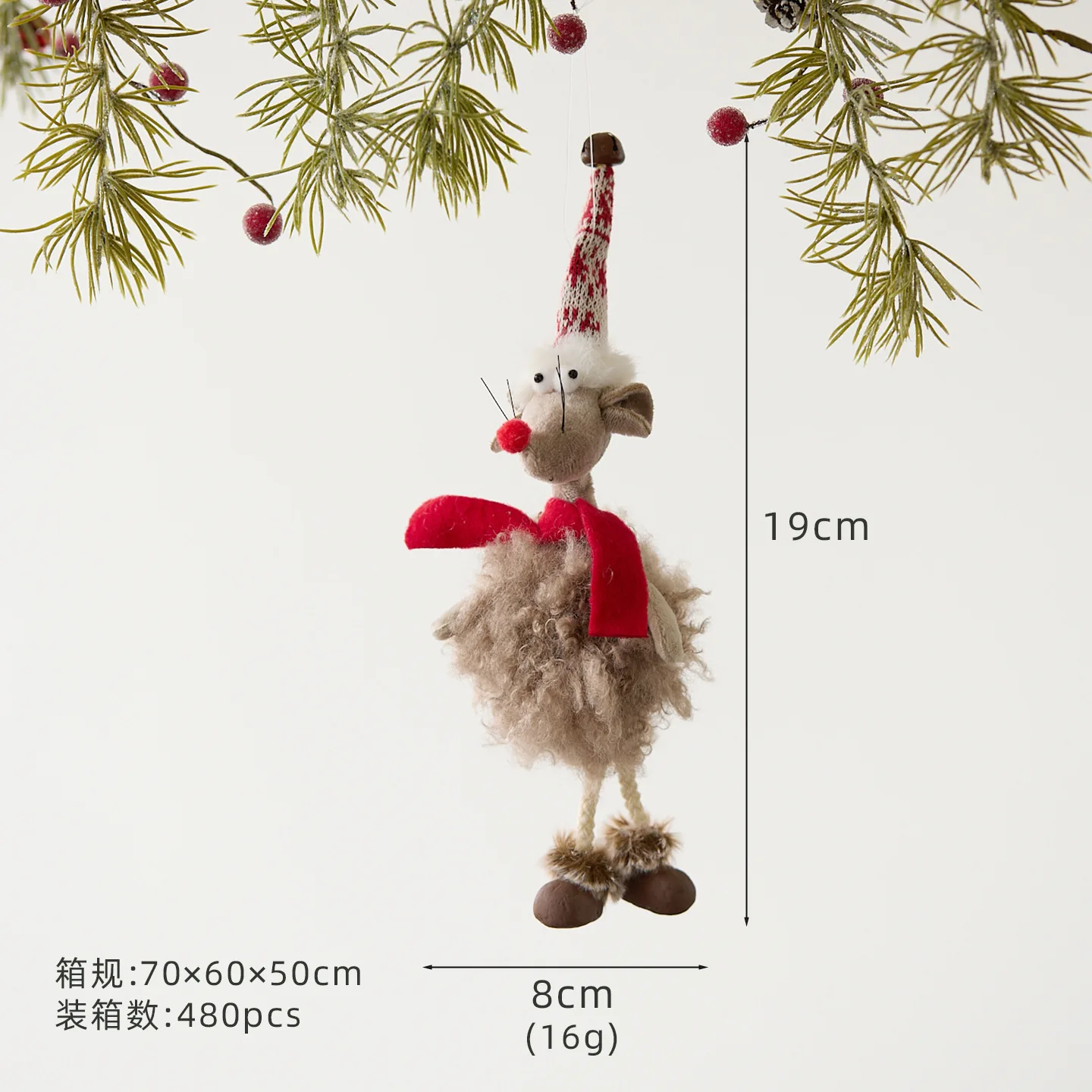 Christmas Cute Mouse Pendant Plush Doll Christmas Tree Hanging Christmas Decorations Navidad adornos navideños