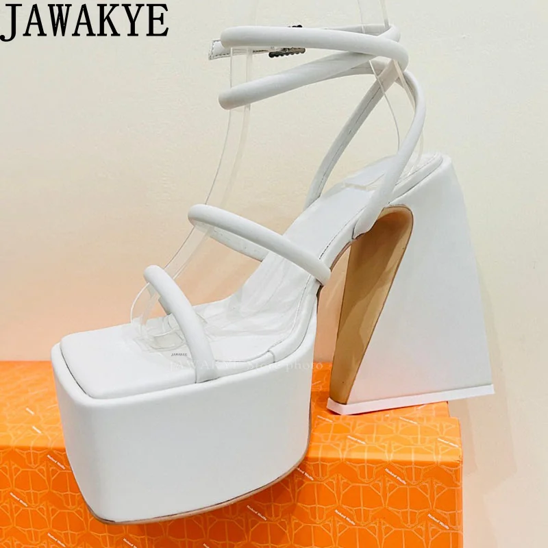 

Summer New Platform Chunky High Heel Sandals Women Thick Bottom Fashion Week Rome Sandals Luxury Runway Dress Party Shoes Mujer
