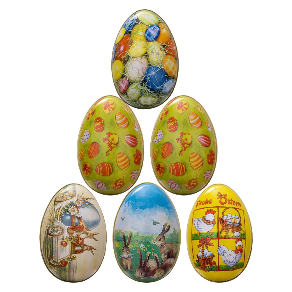 

Easter Tinplate Eggs Party Favor Boxes Snack Container Candy Favors Candies Holder Decor Storage Sweets Case The Gift