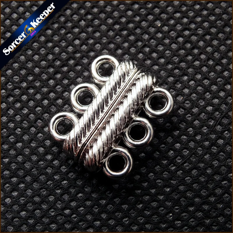 Schmuckherstellung Zubehör 5 Stück Gestreiftes Muster Geschnitzte 3-reihige Armband-Magnetverschlüsse 16 * 19 mm CSA53 – Detail 12