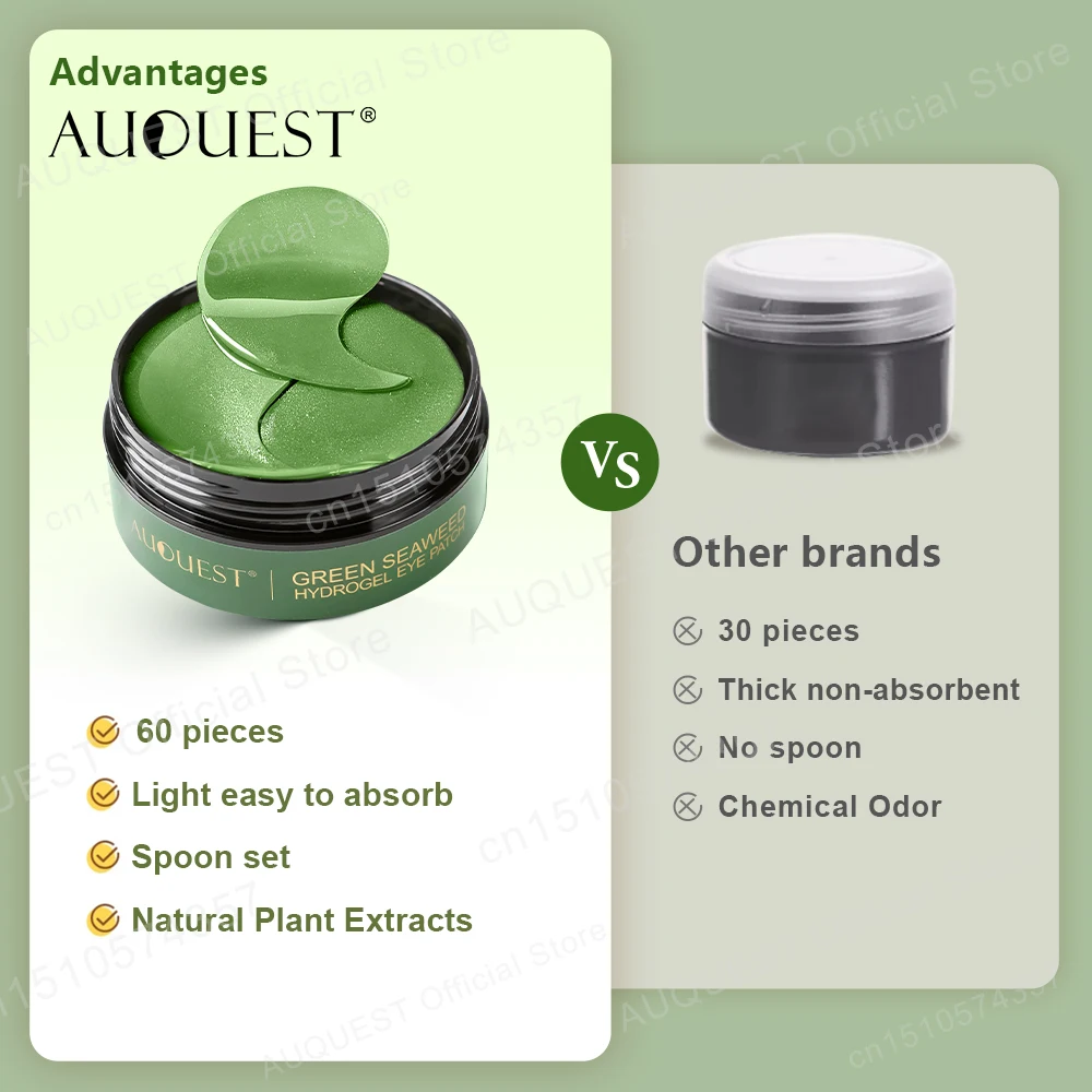 60pcs Seaweed Crystal Eye Mask Patches Hyaluronic Moisturizing Anti Dark Circles Beauty Patches For Eye Masks Skin Care AUQUEST 6